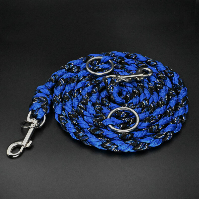 Verstellbare Leine - dick - Schwarz / Blau